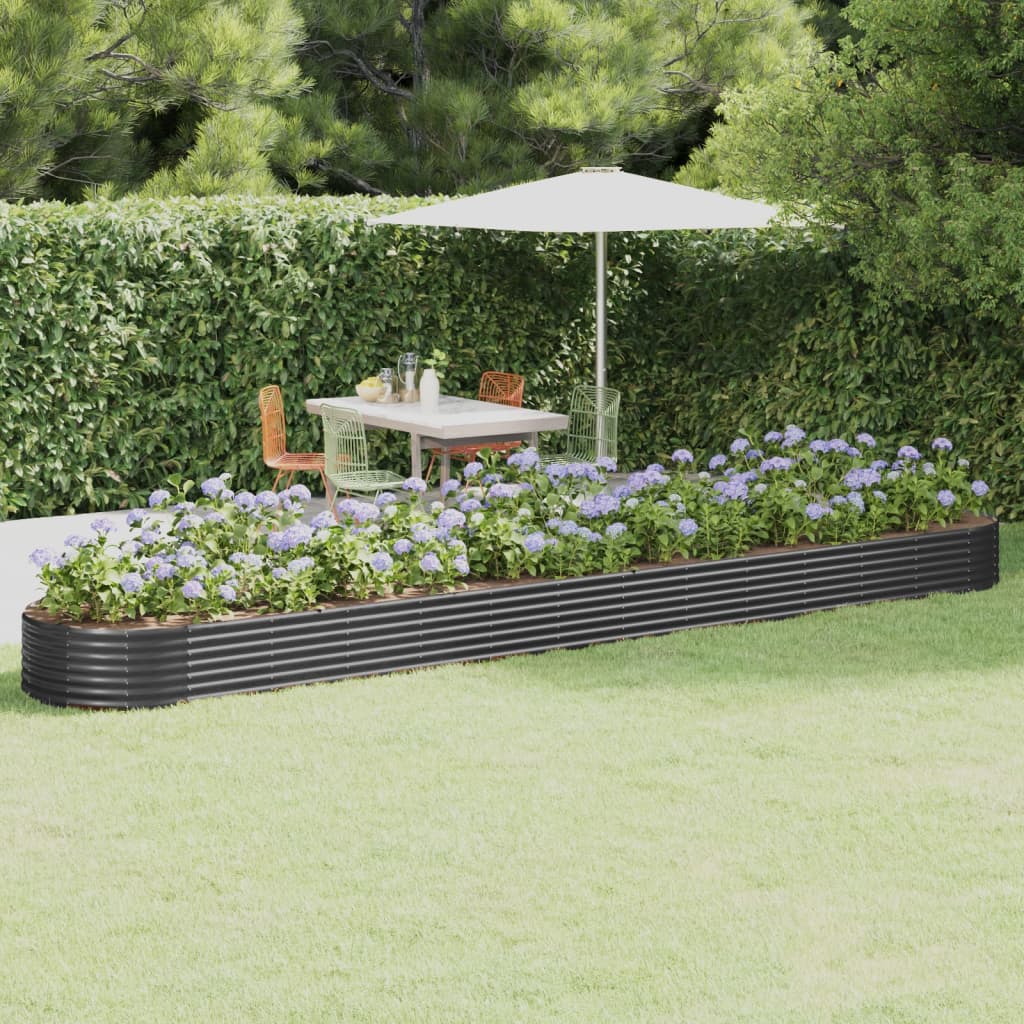 Garden Raised Bed Galvanised Steel 544x100x36 cm Anthracite