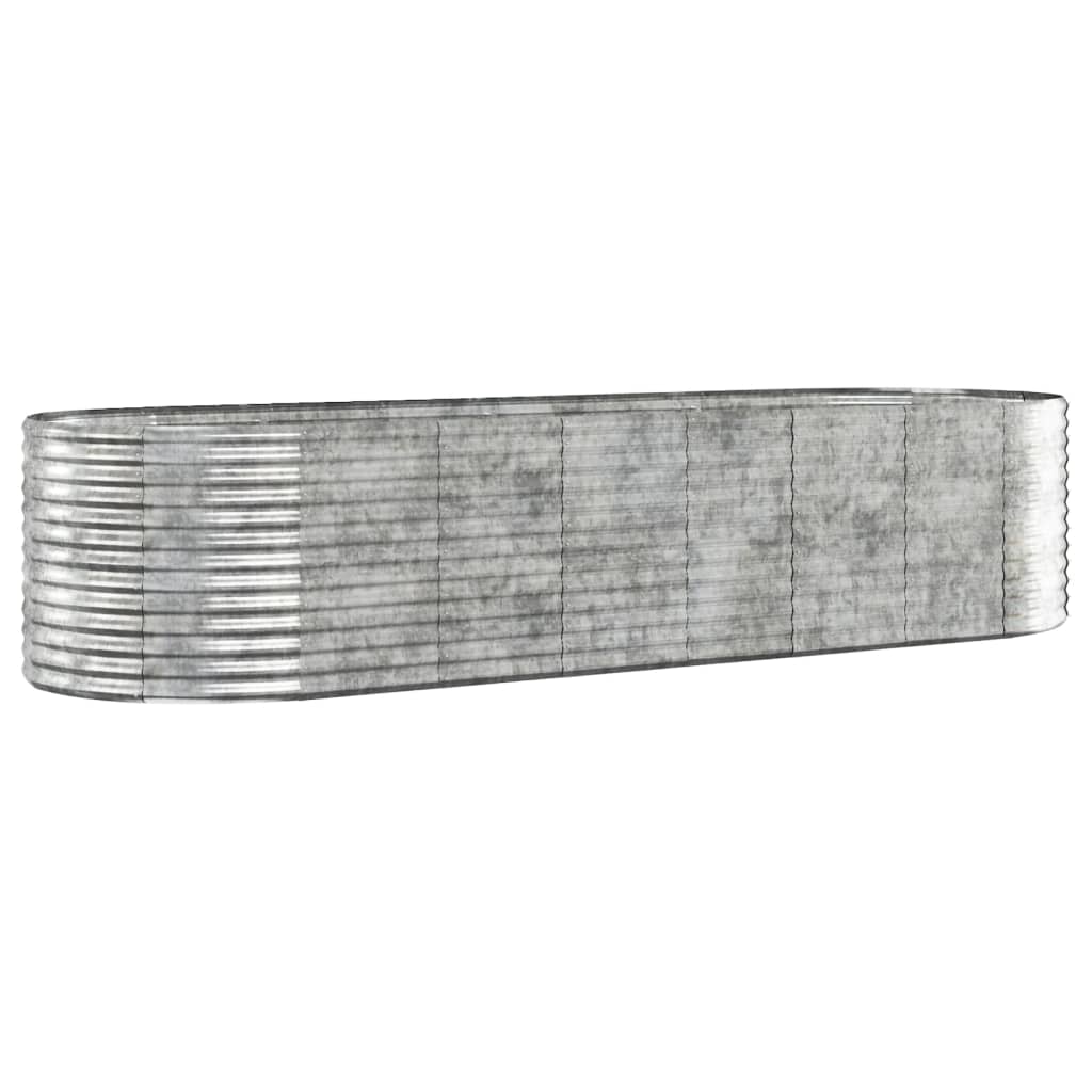Garden Raised Bed Galvanised Steel 322x100x68 cm Silver
