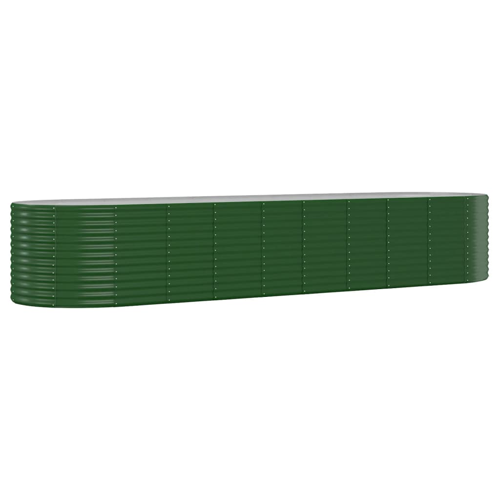 Garden Raised Bed Galvanised Steel 396x100x68 cm Green