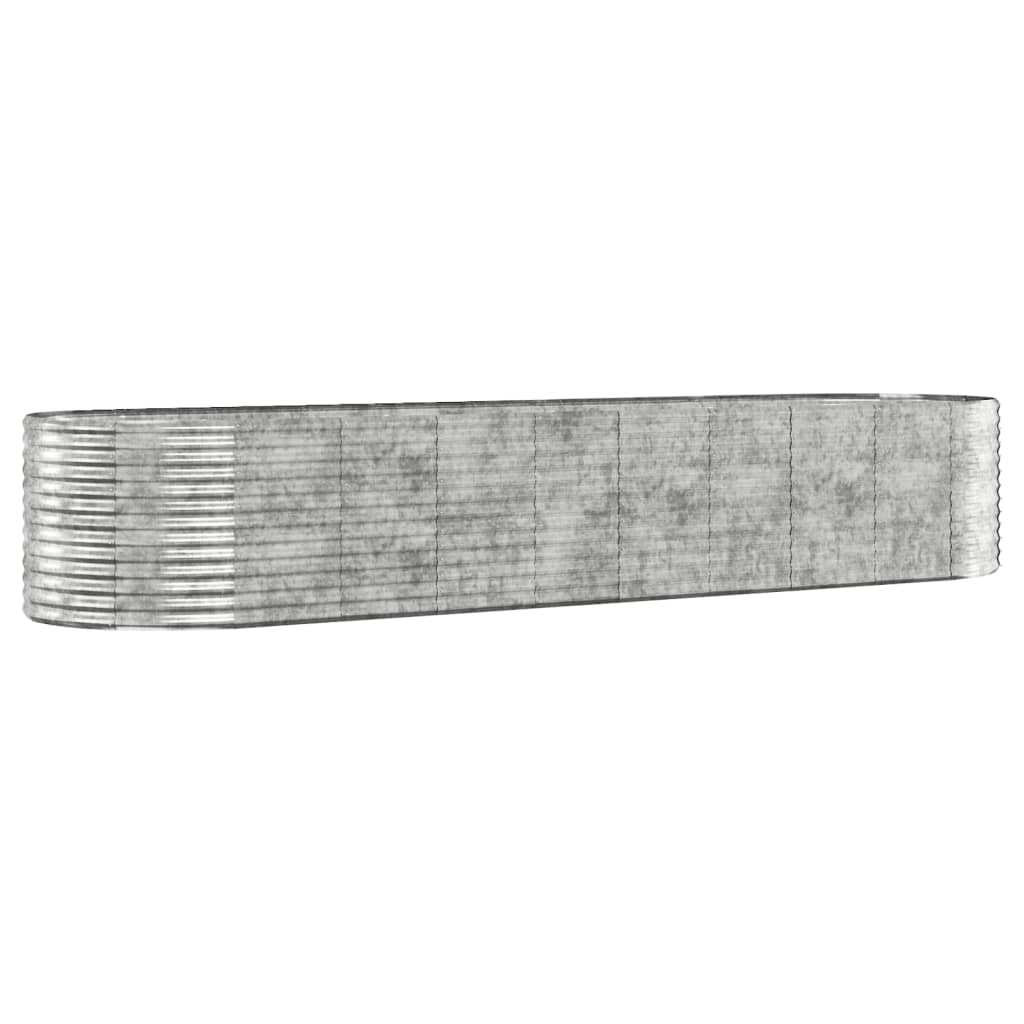 Garden Raised Bed Galvanised Steel 396x100x68 cm Silver