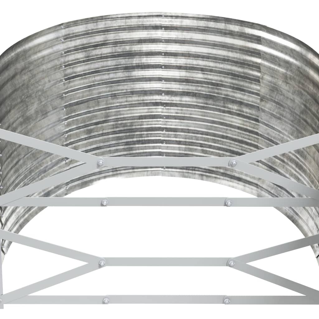 Garden Raised Bed Galvanised Steel 396x100x68 cm Silver