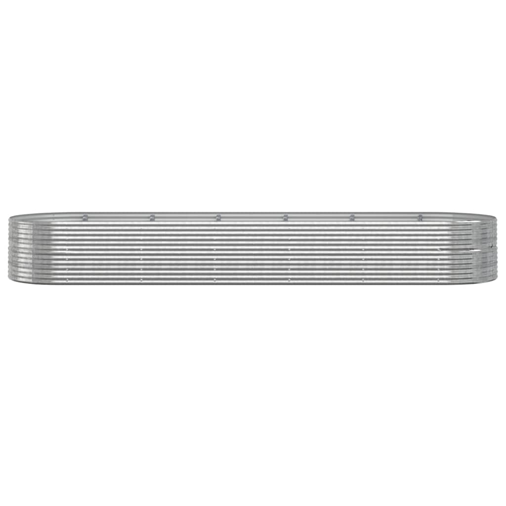 Garden Raised Bed Powder-coated Steel 510x140x68 cm Silver