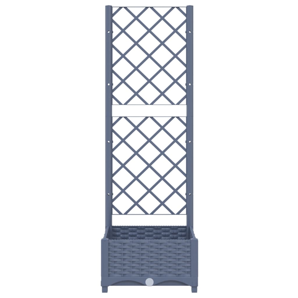 Garden Planter with Trellis Blue Grey 40x40x121.5 cm PP