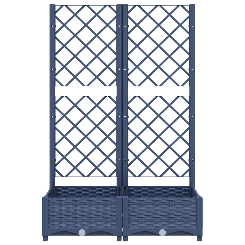 Garden Planter with Trellis Blue Grey 80x40x121.5 cm PP