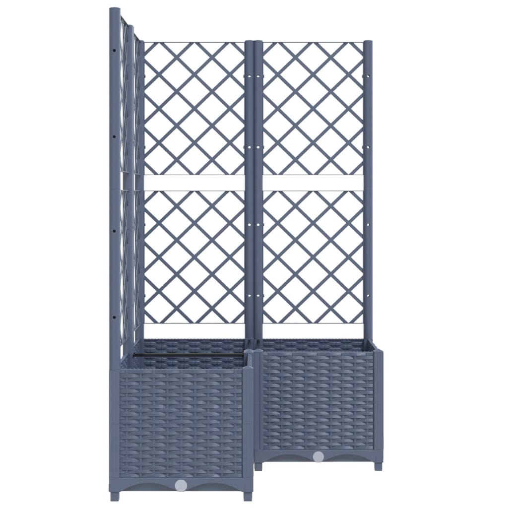 Garden Planter with Trellis Blue Grey 80x80x136 cm PP