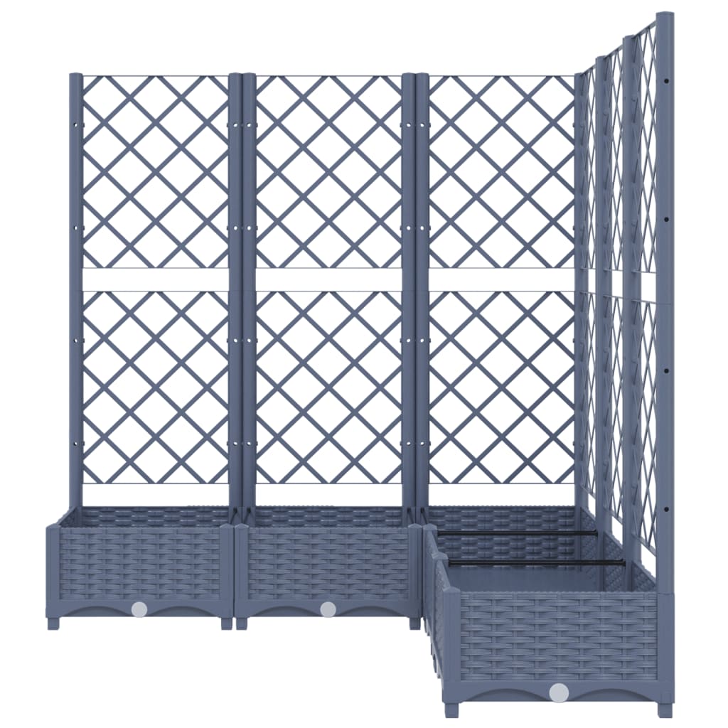 Garden Planter with Trellis Blue Grey 120x120x121.5 cm PP