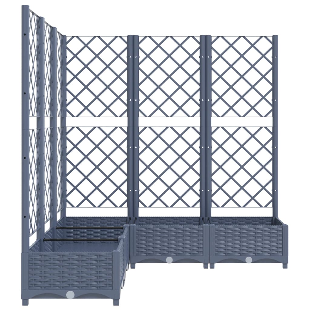 Garden Planter with Trellis Blue Grey 120x120x121.5 cm PP