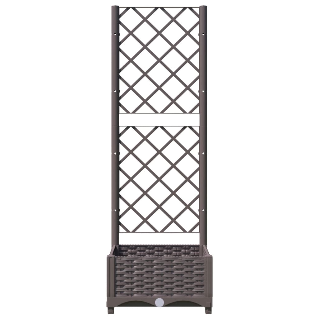 Garden Planter with Trellis Brown 40x40x121.5 cm PP