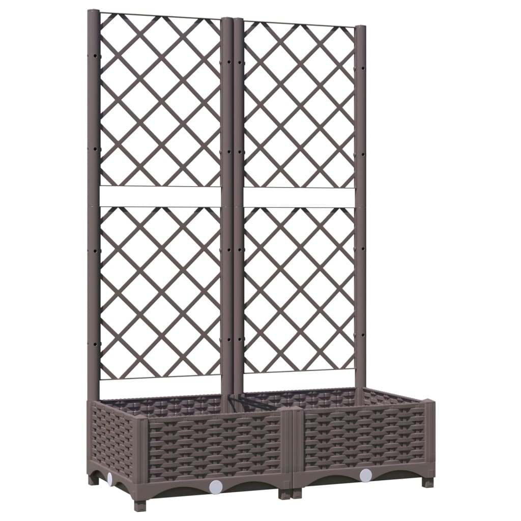 Garden Planter with Trellis Brown 80x40x121.5 cm PP