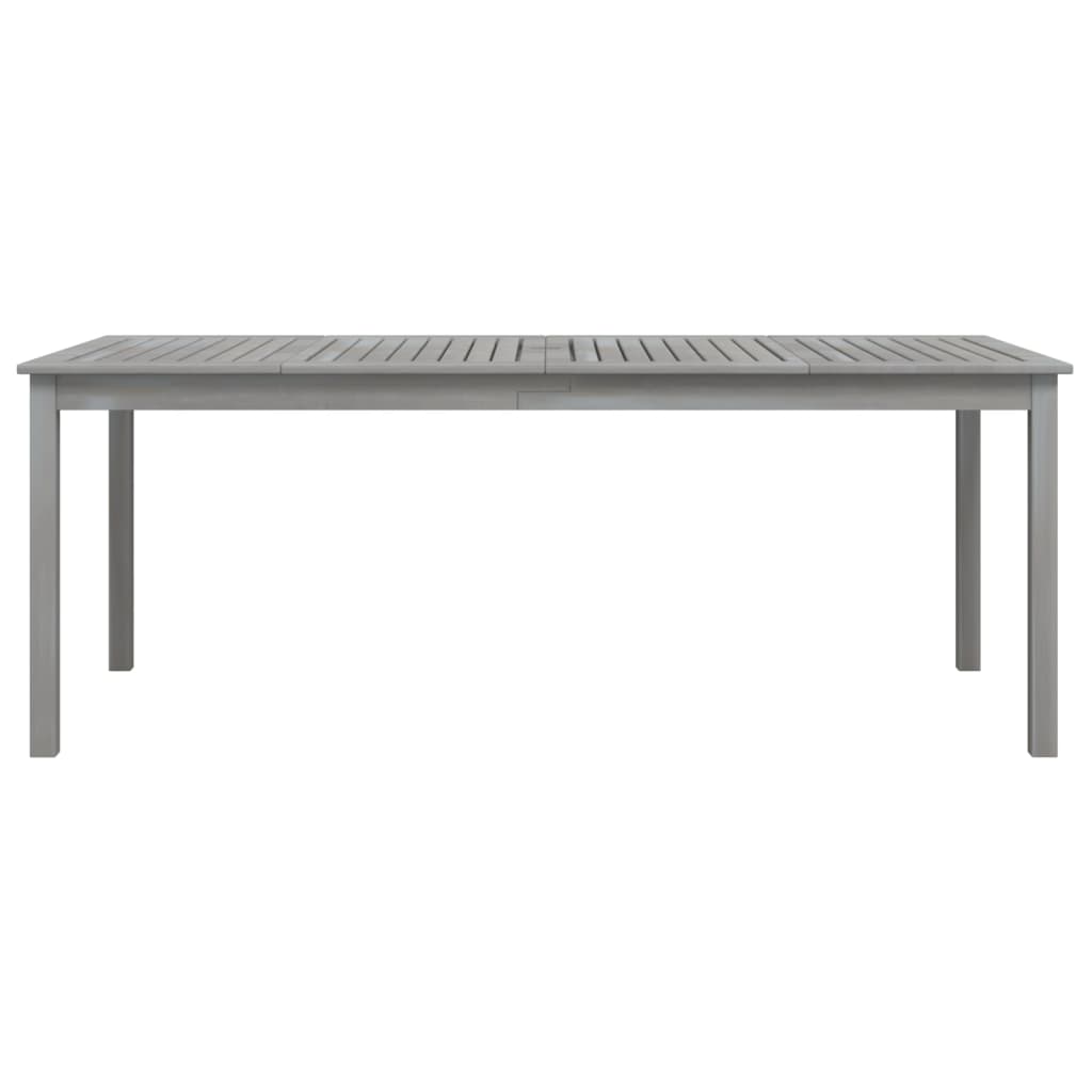 Garden Table Grey 200x100x75 cm Solid Wood Acacia