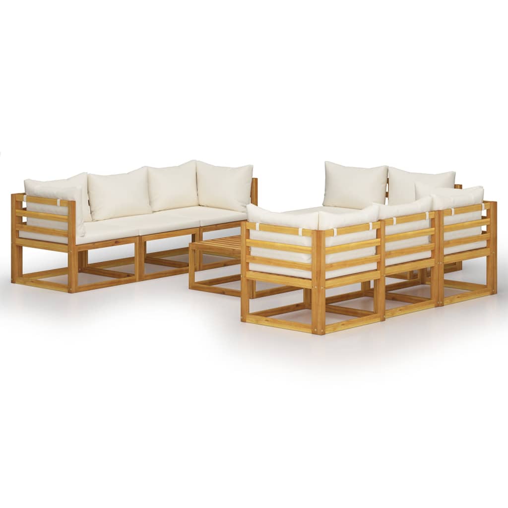 9 Piece Garden Lounge Set with Cushions Solid Wood Acacia (UK/IE/FI/NO only)