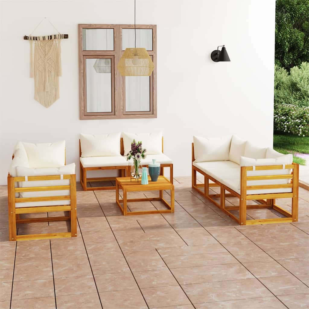 9 Piece Garden Lounge Set with Cushions Solid Wood Acacia (UK/IE/FI/NO only)
