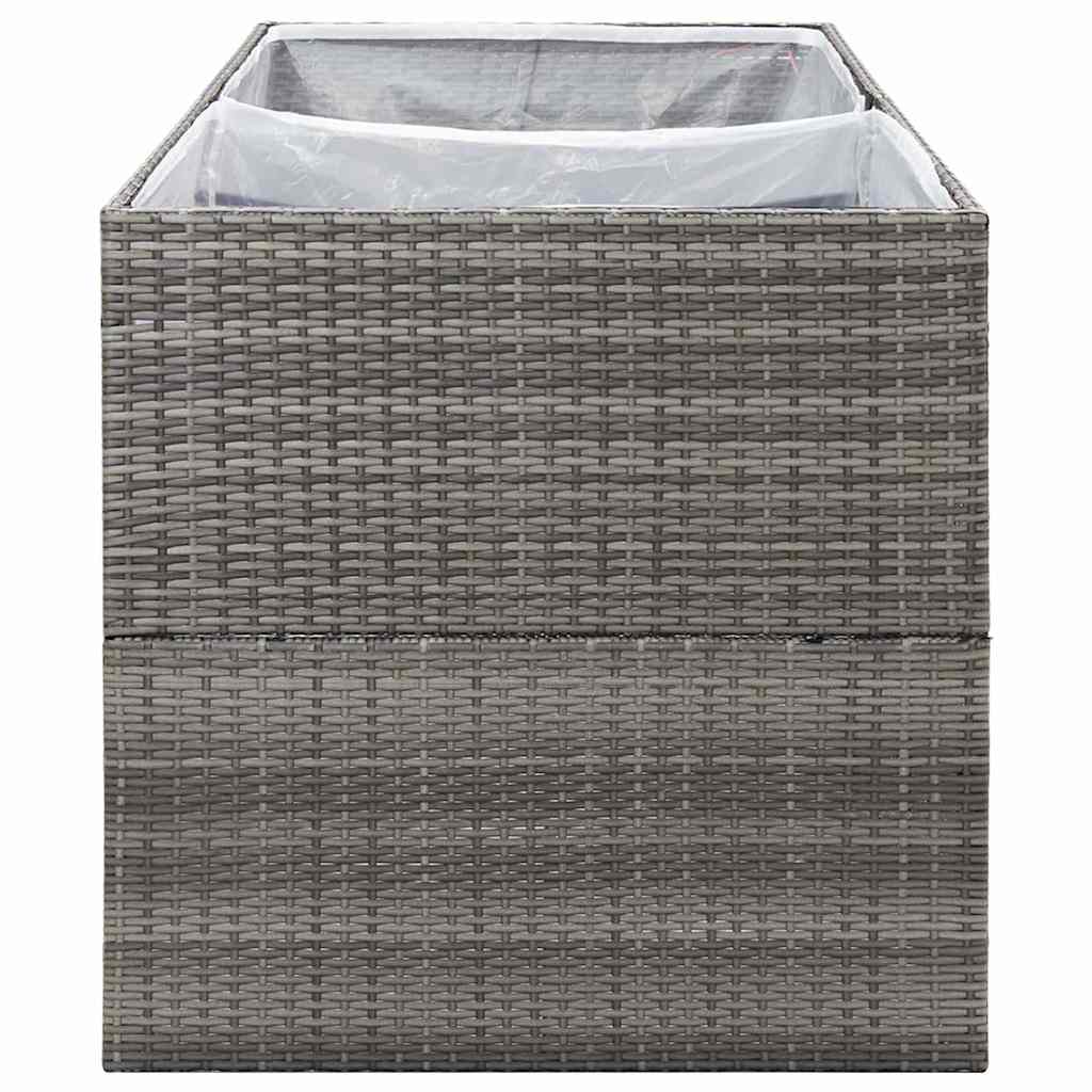 Garden Planter Grey 157x80x80 cm Poly Rattan