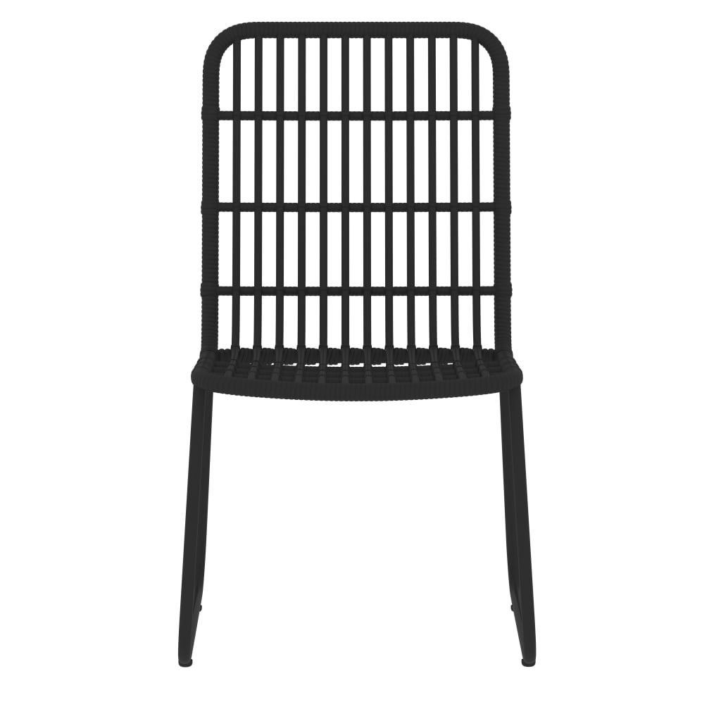 5 Piece Garden Dining Set Black