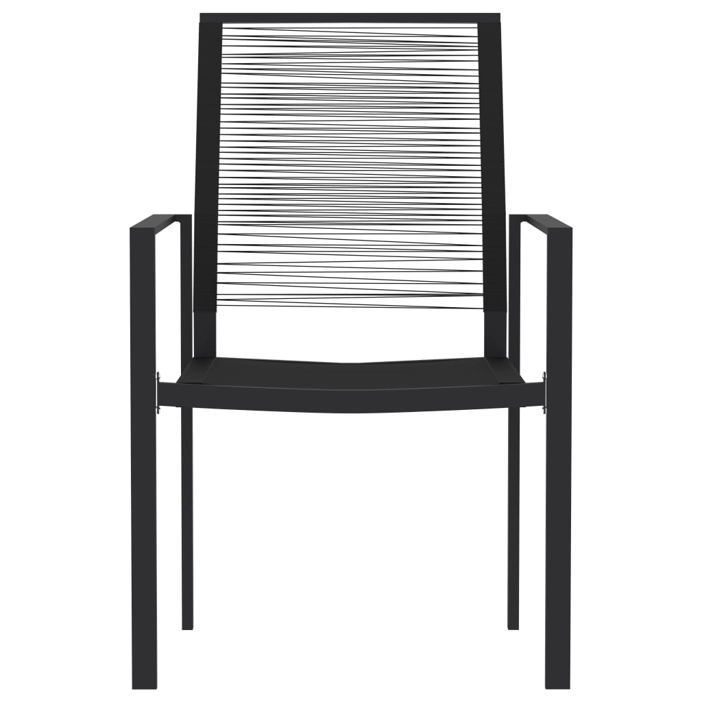 7 Piece Garden Dining Set Black