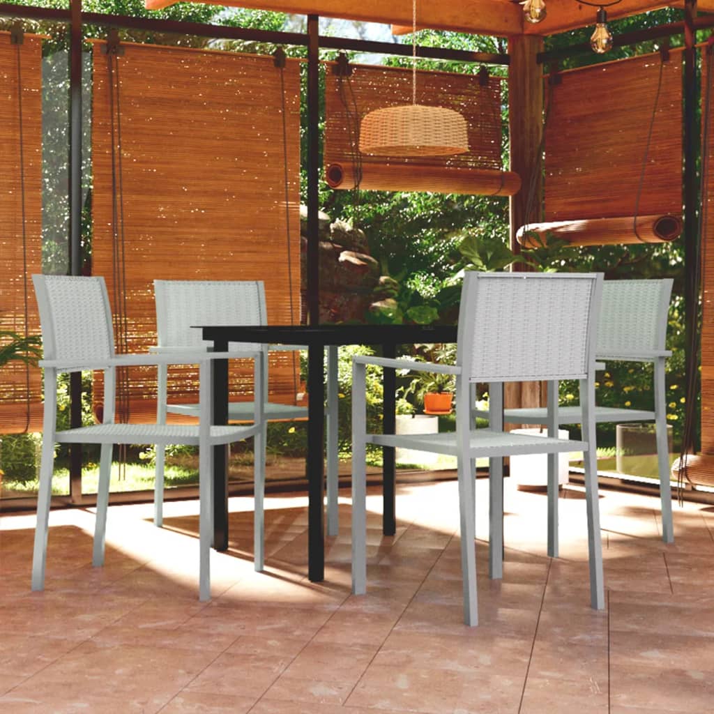 5 Piece Garden Dining Set White