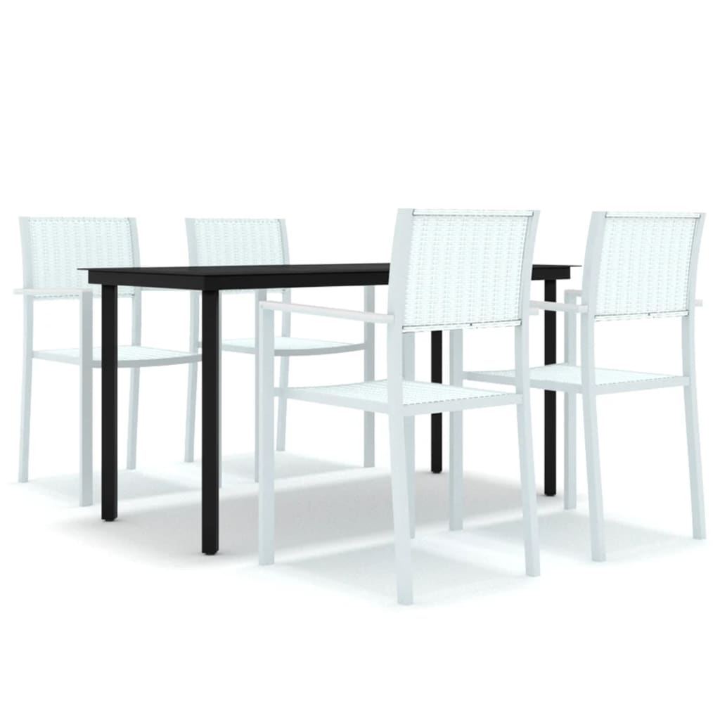 5 Piece Garden Dining Set White