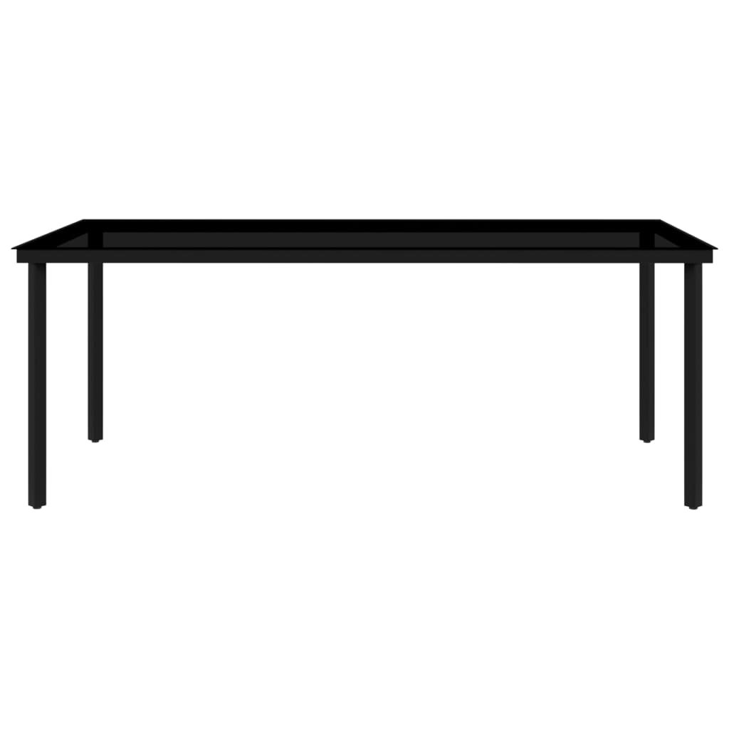 7 Piece Garden Dining Set Black