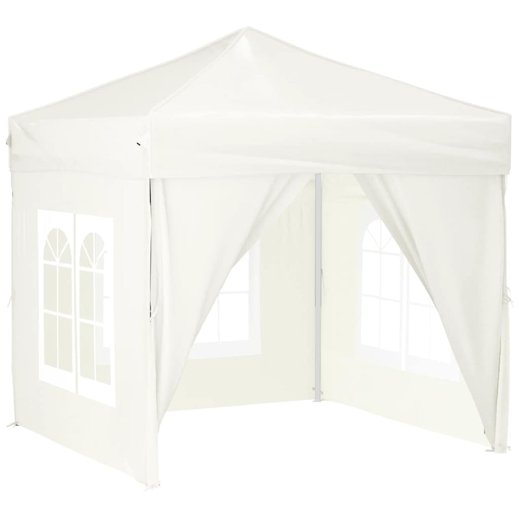 Folding Party Tent with Sidewalls Cream 2x2 m