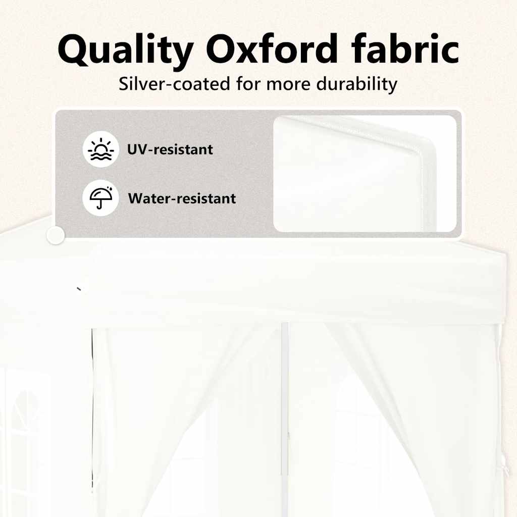 Folding Party Tent with Sidewalls White 2x2 m