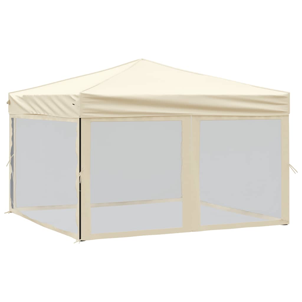 Folding Party Tent with Sidewalls Cream 3x3 m