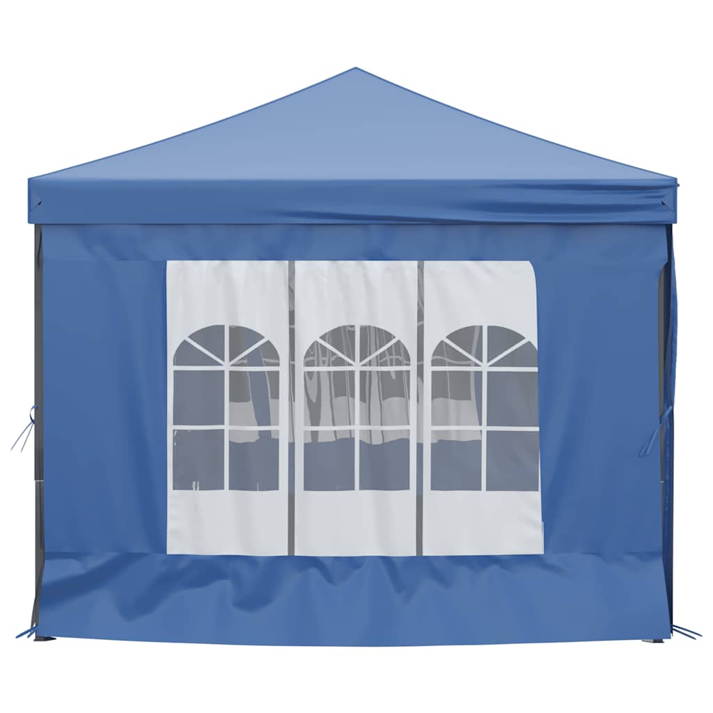 Folding Party Tent with Sidewalls Blue 3x6 m