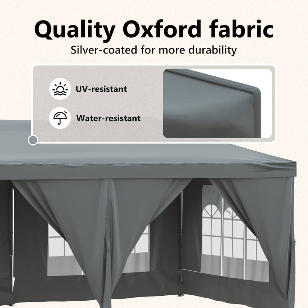 Folding Party Tent with Sidewalls Anthracite 3x6 m