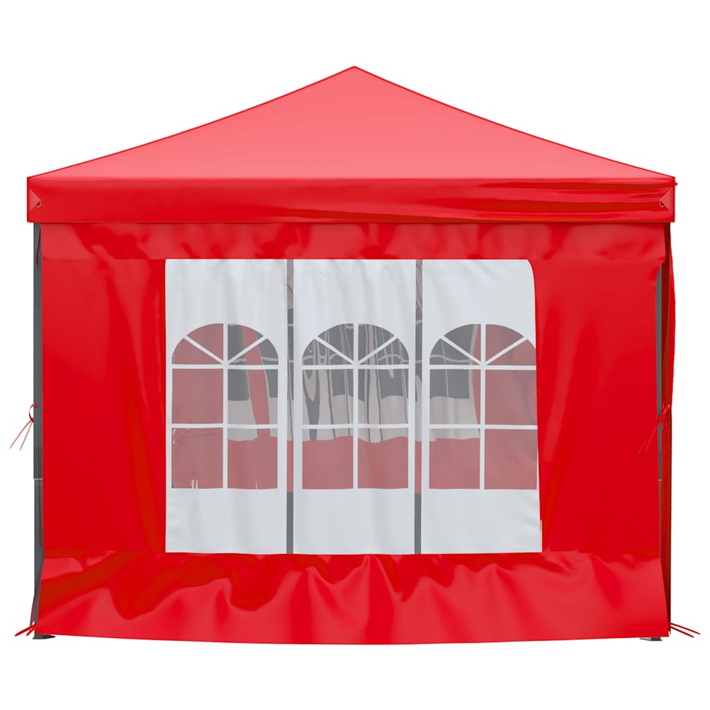 Folding Party Tent with Sidewalls Red 3x6 m
