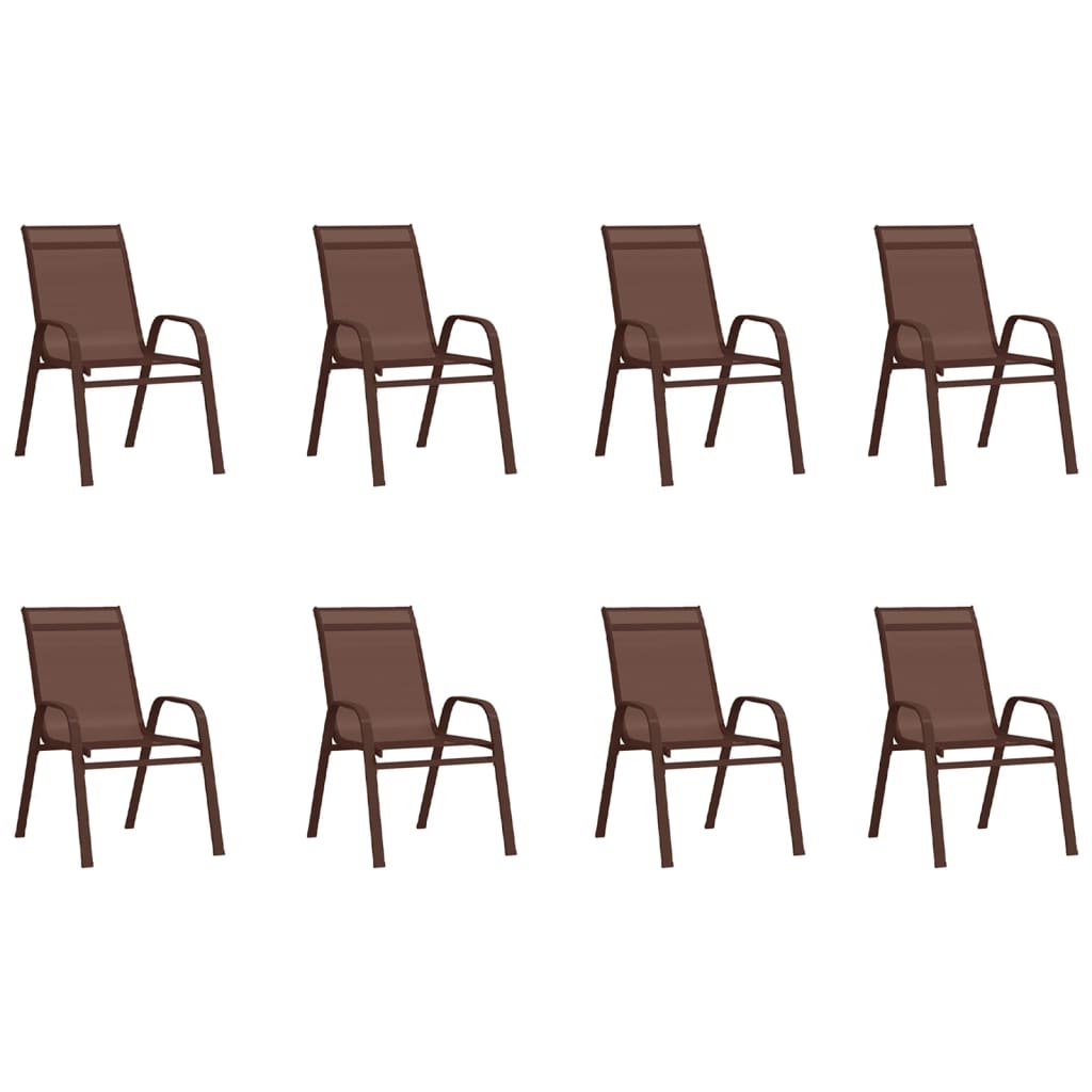 9 Piece Garden Dining Set Brown and Black