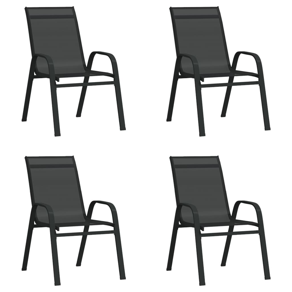 5 Piece Garden Dining Set Black