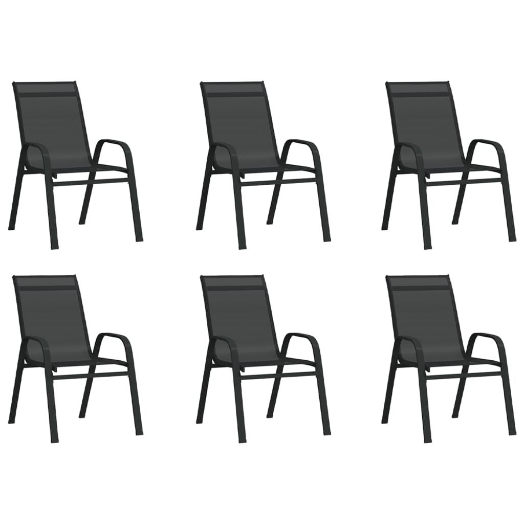 7 Piece Garden Dining Set Black