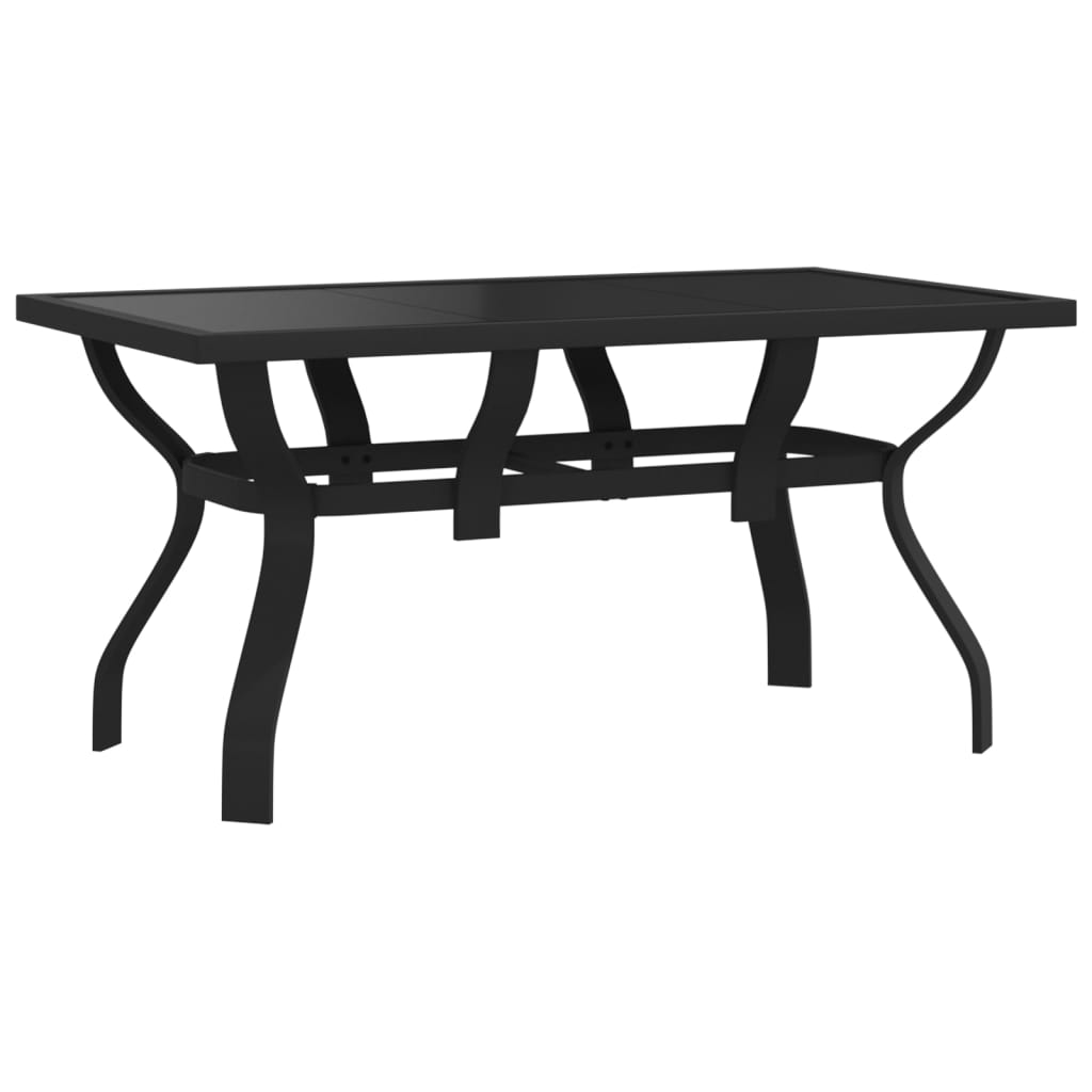 7 Piece Garden Dining Set Black
