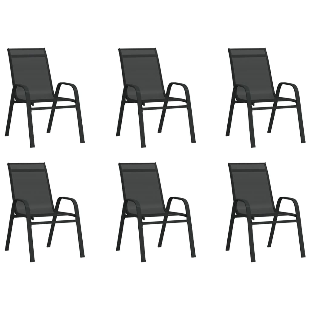 7 Piece Garden Dining Set Black
