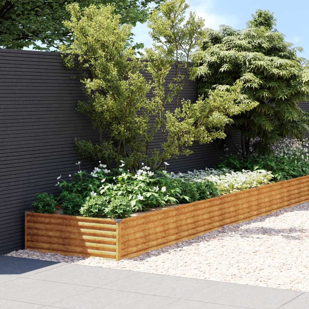 Garden Raised Bed 579x100x36 cm Corten Steel
