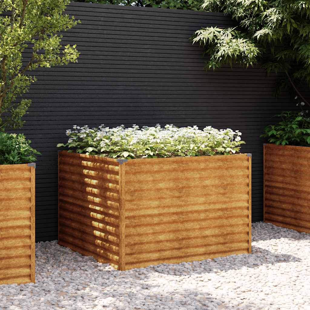 Garden Raised Bed 100x100x69 cm Corten Steel
