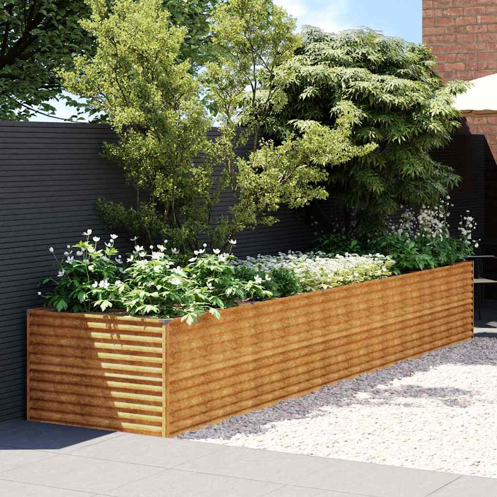 Garden Raised Bed 479x100x69 cm Corten Steel