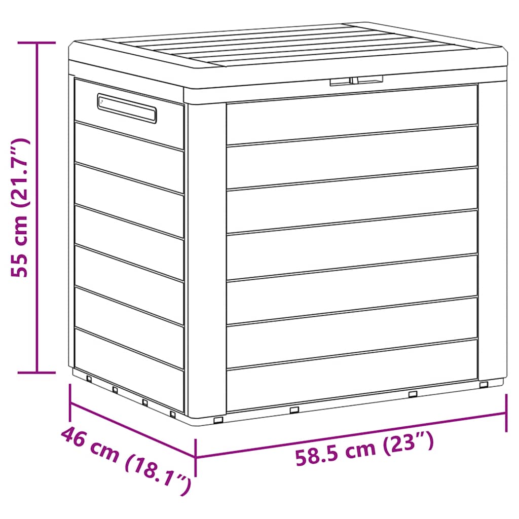 Garden Storage Box Brown 58.5x46x55 cm Polypropylene