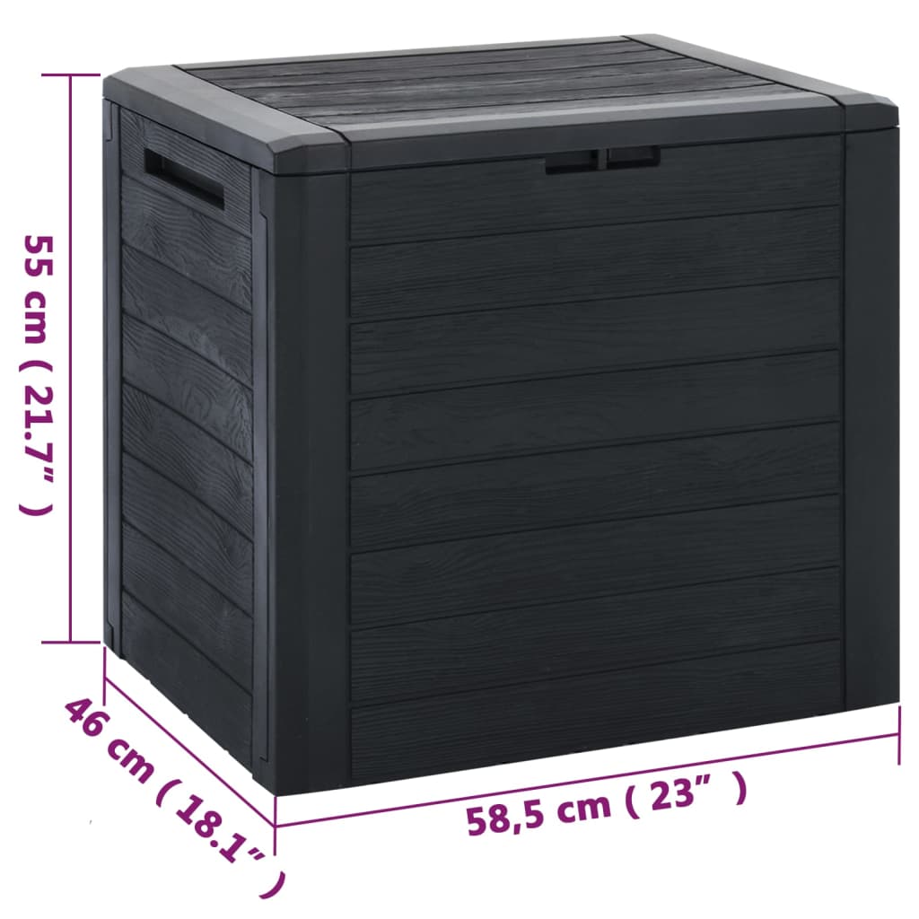 Garden Storage Box Anthracite 58.5x46x55 cm Polypropylene