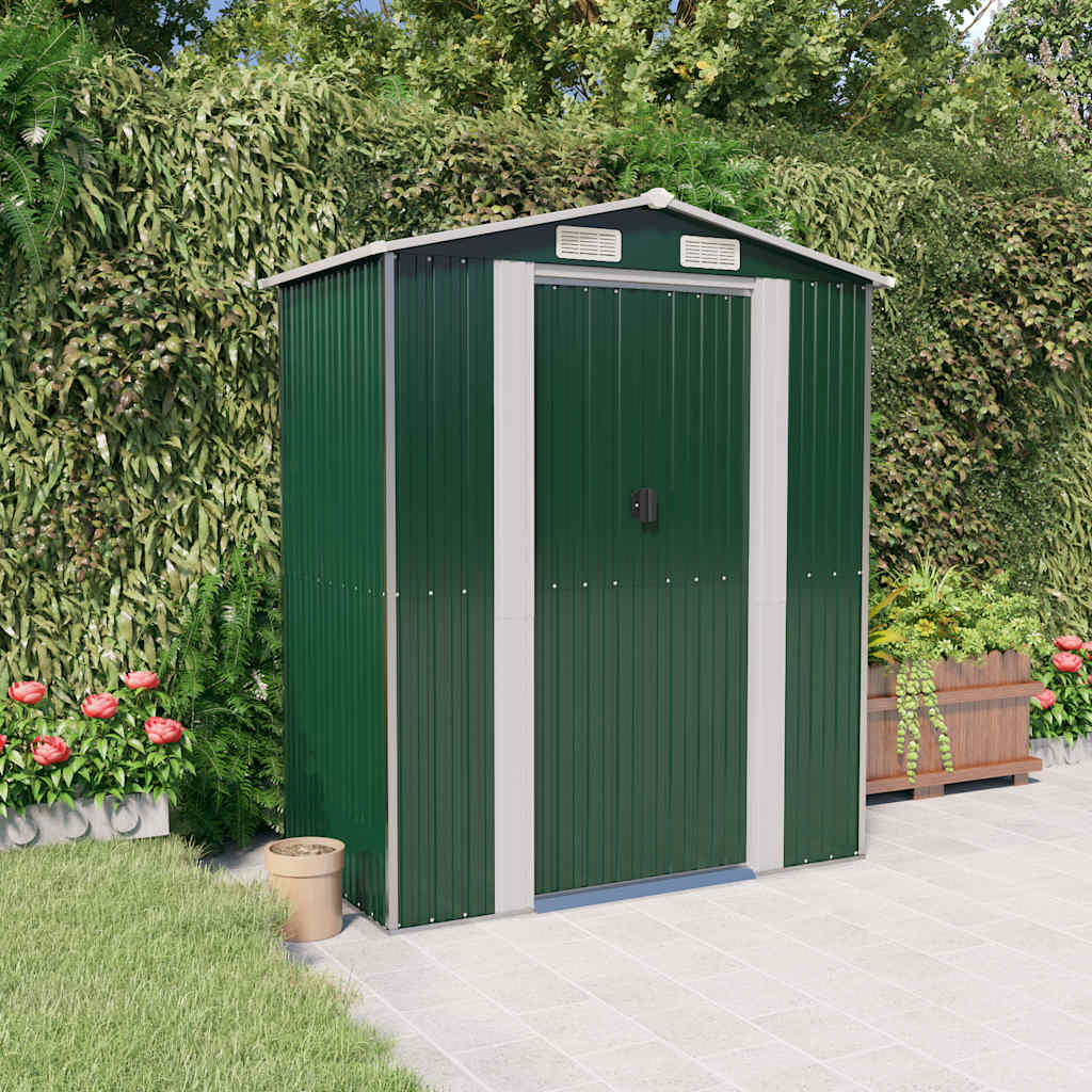 Garden Shed Green 192x108x223 cm Galvanised Steel