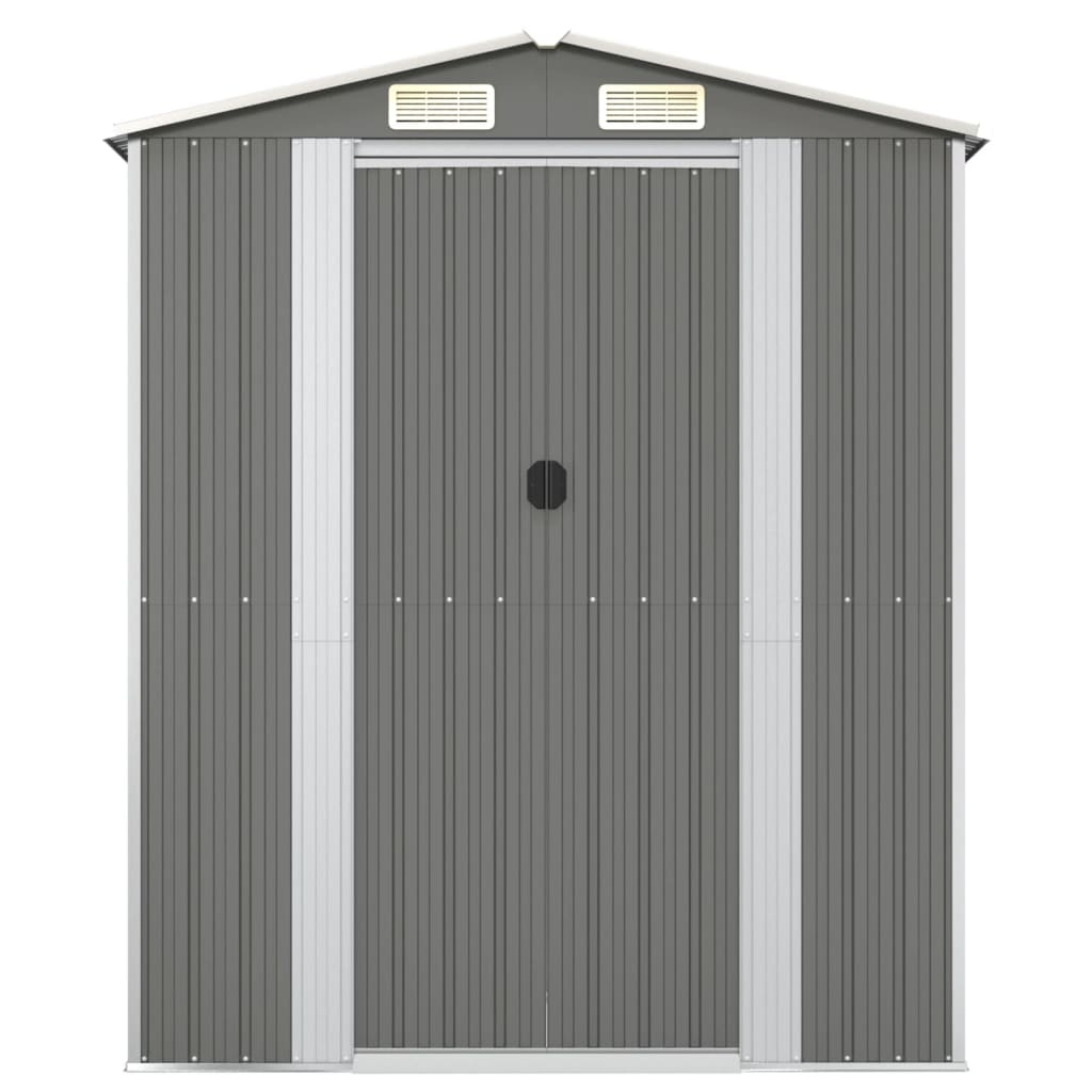 vidaXL Garden Shed Light Grey 192x108x223 cm Galvanised Steel