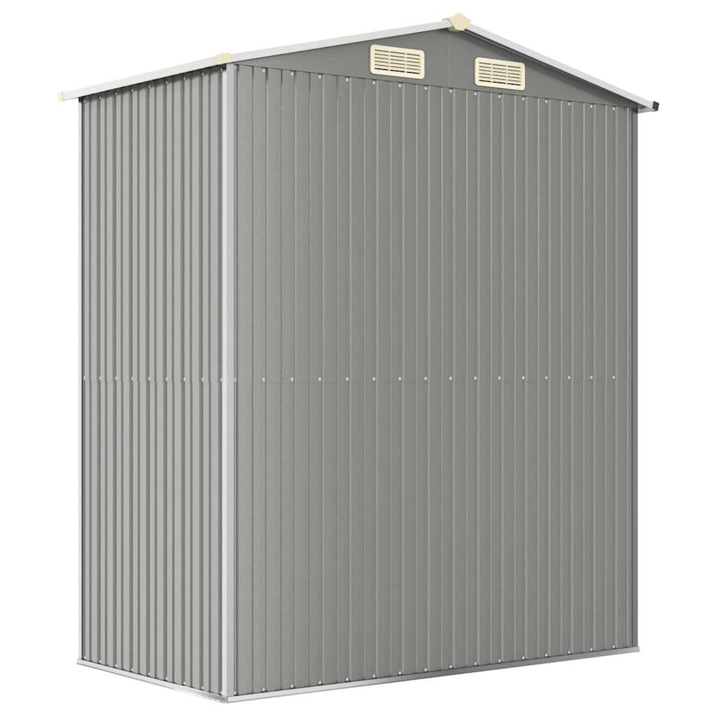 Garden Shed Light Grey 192x108x223 cm Galvanised Steel