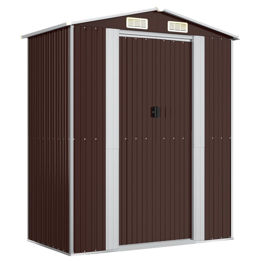vidaXL Garden Shed Dark Brown 192x108x223 cm Galvanised Steel