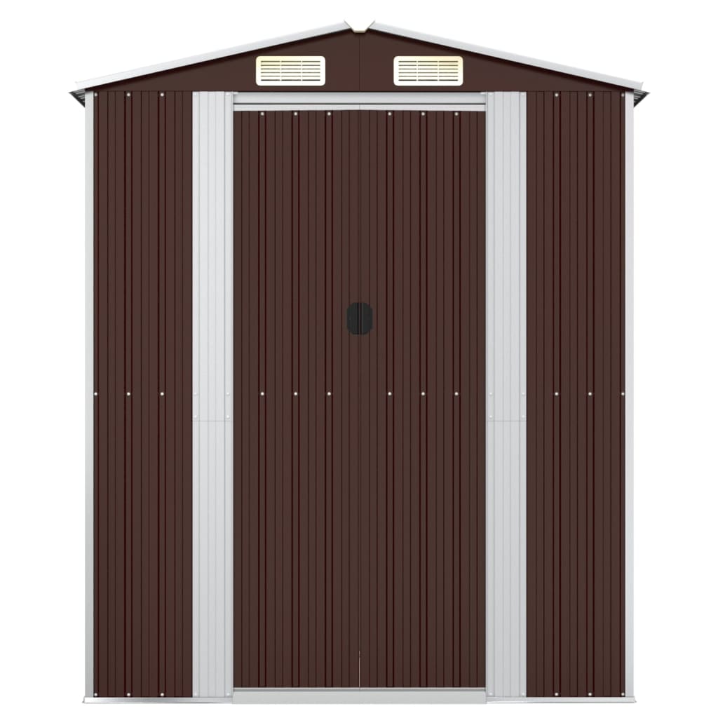 vidaXL Garden Shed Dark Brown 192x108x223 cm Galvanised Steel