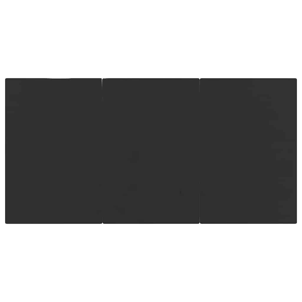 Garden Dining Table Black 200x100x74cm Steel and Tempered Glass