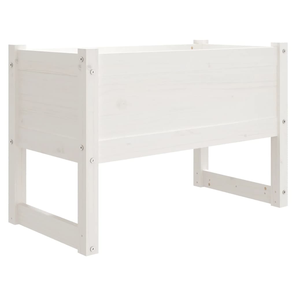 Planter White 78x40x52 cm Solid Wood Pine