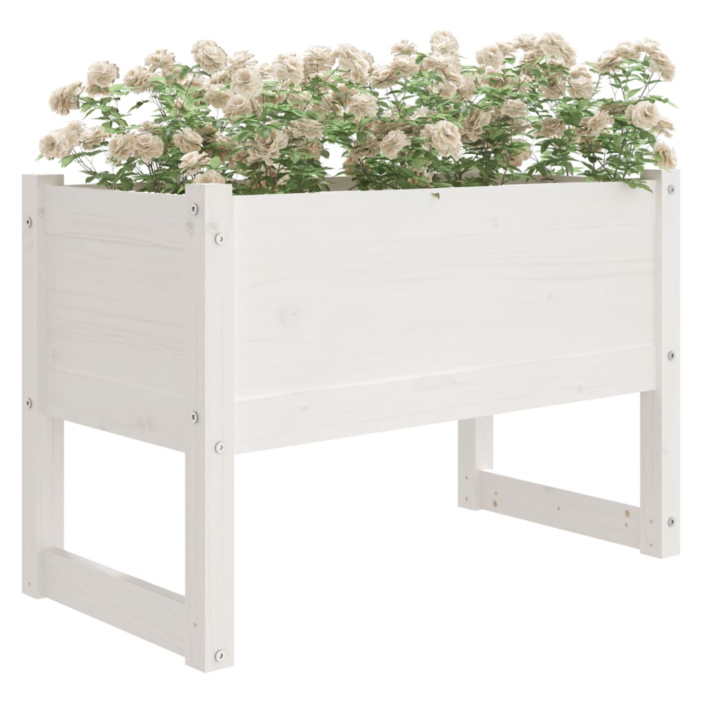 Planter White 78x40x52 cm Solid Wood Pine
