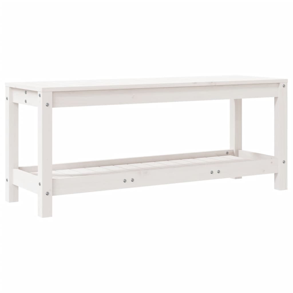 Garden Bench White 108x35x45 cm Solid Wood Pine