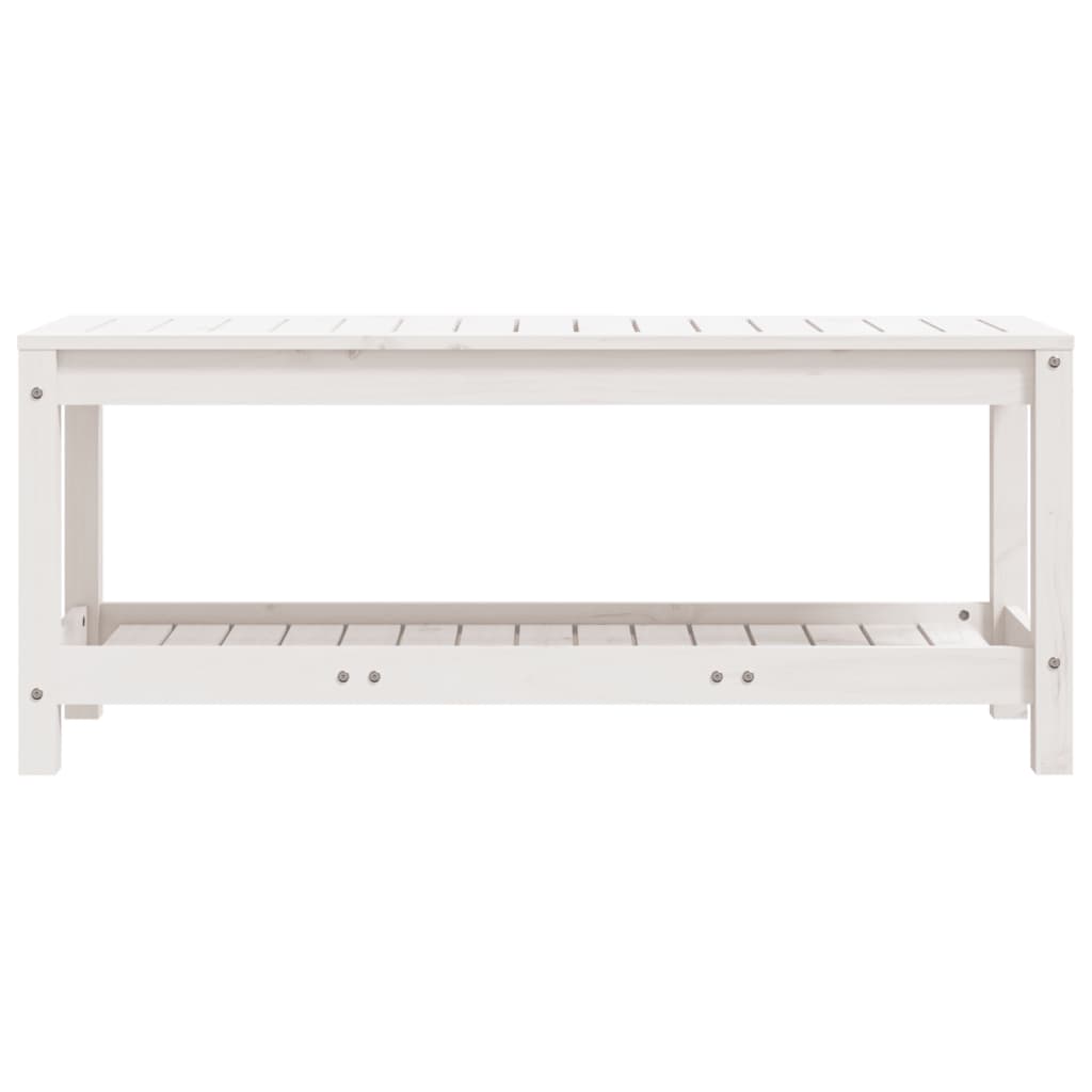 Garden Bench White 108x35x45 cm Solid Wood Pine