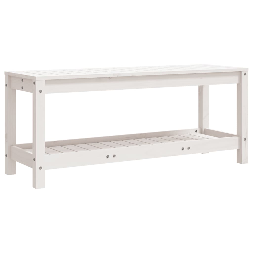 Garden Bench White 108x35x45 cm Solid Wood Pine