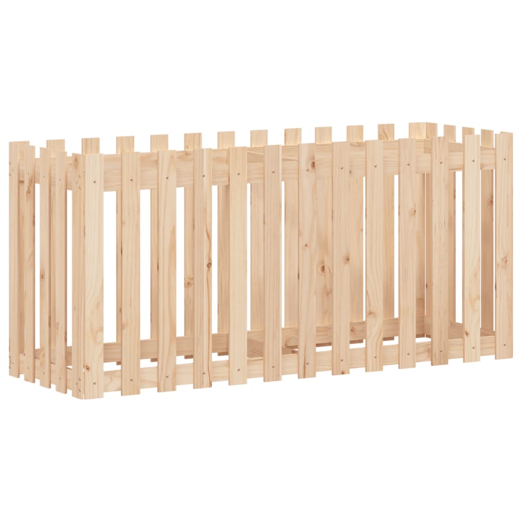 Garden Raised Bed with Fence Design 150x50x70 cm Solid Wood Pine